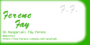 ferenc fay business card